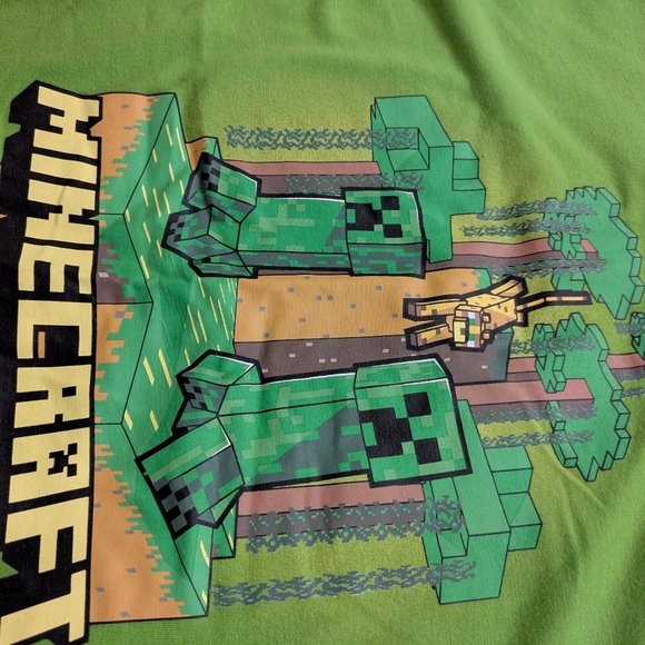 Kids Minecraft Green T-shirt - Picture 3 of 4